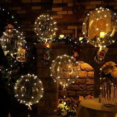 LED Light Up Bobo Balloons Clear Bubble Balloon Glowing for Indoor Outdoor Decor