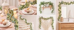 8 Pack Artificial Eucalyptus Garland Eucalyptus Leaves Vines Greenery Garland