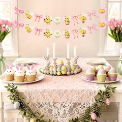 2 Strings Sweet As Can Bee Baby Shower Banner Pre-Strung Honey Bee Daisy Pink…