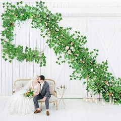 CQURE 12 Pack 84Ft Artificial Ivy Garland, Fake Vines UV Light Green