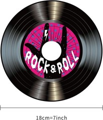 35 Colorful Cardboard Record Cutouts for Retro Music Parties and Events