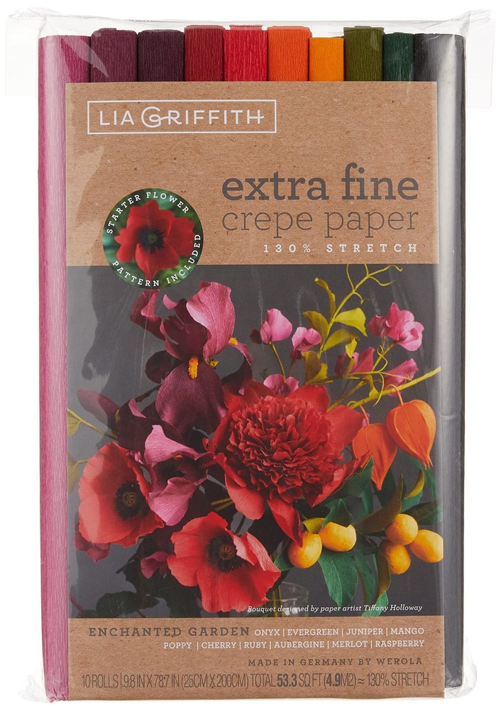 Extra Fine Crepe Paper 10 Count Enchanted Garden 53 Sq Ft Floral Craft DIY