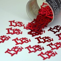 Confetti Word I LOVE YOU Red Retail Pack #7843 QS0 Table Decoration Supply