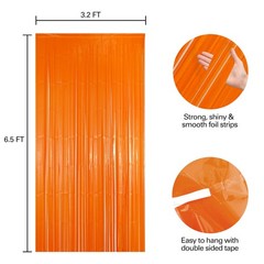 2 PCS Orange Fringe Backdrop Curtains Streamers Party Decorations Birthday