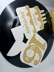Gold and Diamond Theme Set | Sweet 16 Banner, Ceiling Twirls, and Centerpieces