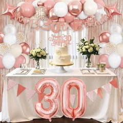 30th Birthday Decorations Rose Gold Balloon Arch Kit Blush Pink Party Decor