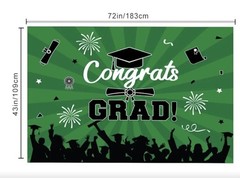 Congrats Grad 19 Pc Green/Black Banner & Balloons Set (A105/6)