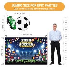 2026 Soccer Party Decorations Set, 71×45″ International World Flags Soccer