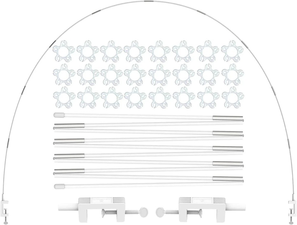 LANGXUN 12ft White Table Balloon Arch Kit, Balloon Arch Stand Frame For Birt…