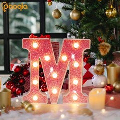 LED Marquee Letter Lights, Light Up Pink Letters Glitter Alphabet Letter Sign…