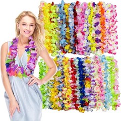 Hawaiian Leis 50 PCS Tropical Flower Leis for Luau Party Decorations