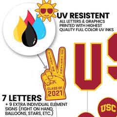Official USC Grad Die Cut Yard Display Sign Set