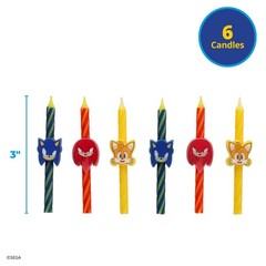 Sonic The Hedgehog Candles Video Game Theme Birthday Cake Decor 6P