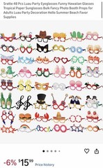 48 Pcs Luau Party Eyeglasses Funny Hawaiian Glasses Tropical Paper Sunglasses