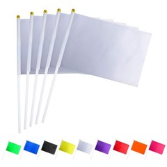 25 Pack Solid White Blank Flag Small Mini Plain White DIY Flags On Stick, Par…
