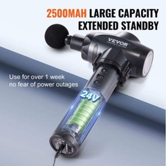 Massage Gun Deep Tissue with 9 Speed Levels & 6 Massage Heads 24V 2500mAh Bat