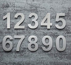 QT Modern House Number – LARGE 8 Inch – Brushed Stainless Steel (Number 1 One…