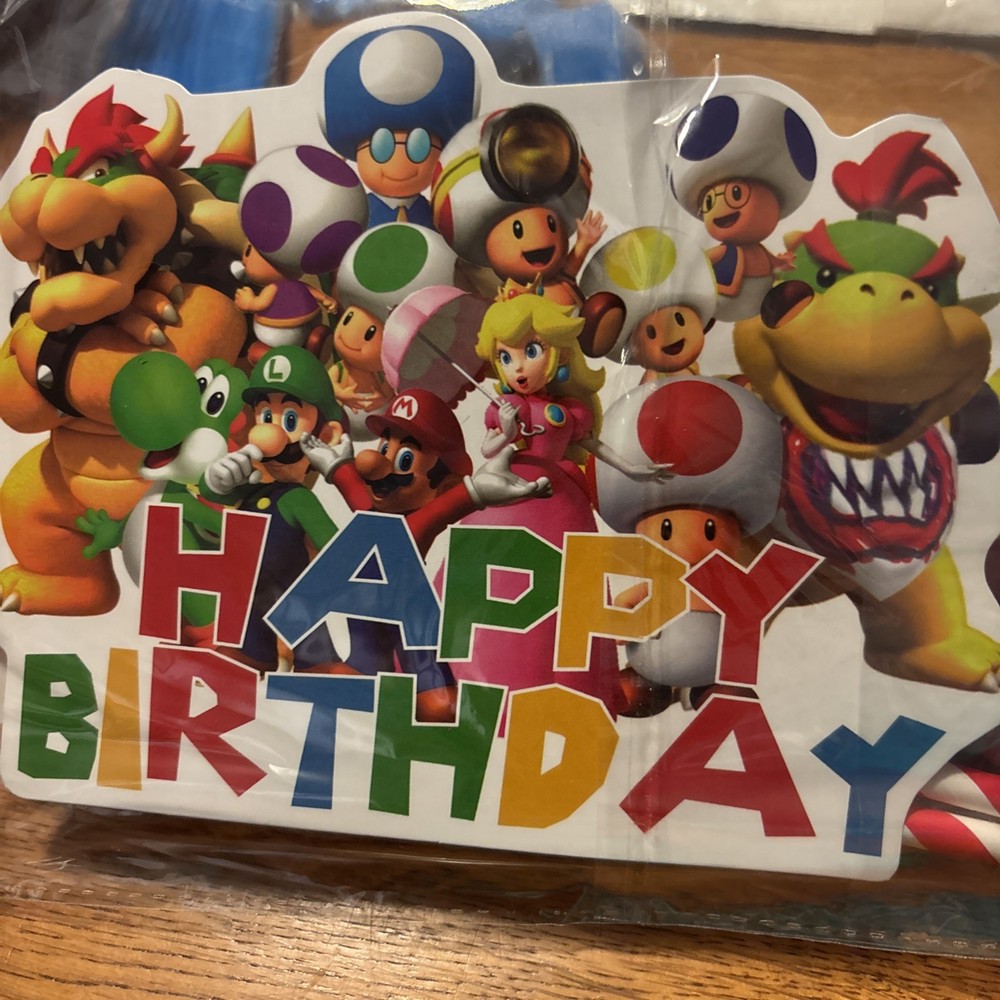 Super Mario And Luigi Birthday Party Supplies Backdrop Cake/cupcake Toppers