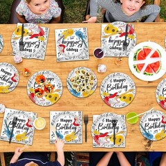 Guitar-Themed 96Pc Party Kit: Plates, Napkins & Forks for Musical Celebrations