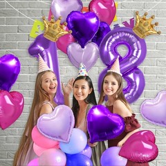40 Inch Large Purple Number 4 Birthday Balloon for Monster Girls Birthday Par…