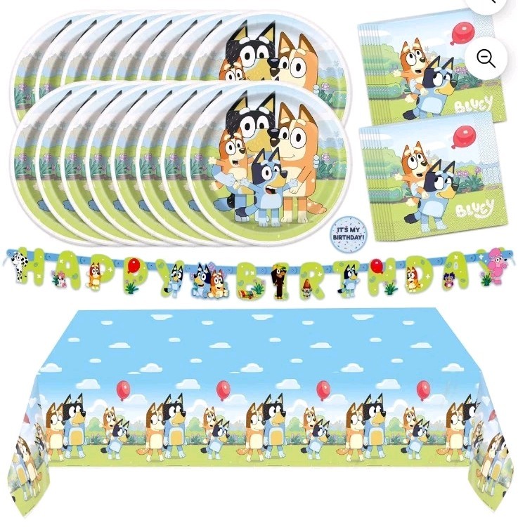 Bluey Birthday Decorations | Bluey Birthday Party Supplies for 16 | Banner,…