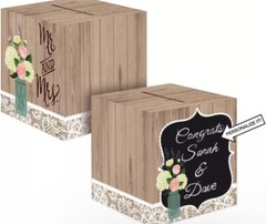 Rustic Wedding Bridal Shower Anniversary Party Decoration Card Box