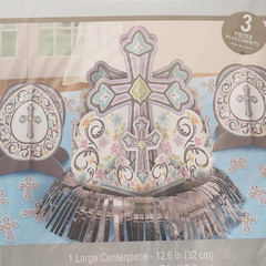 7 Sets Communion Baptism Easter Table Decor Kit Floral purple Cross Christian