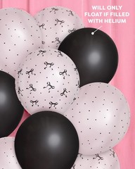 , Black + White Bow Latex Balloons – 24 pk, 12″ | Bachelorette Decorations, A…