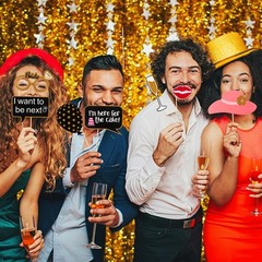 60 PCS Wedding Photo Booth Props Bachelorette Party Decorations Supplies