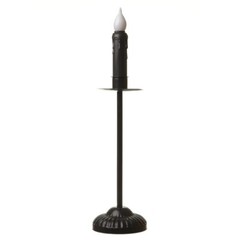 Heaven Sends Halloween Battery LED Black Candlestick Candle Light Two Sizes NEW