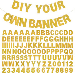 DIY Banner Kit with Letters Glitter Banner Letters Customizable Birthday Banners