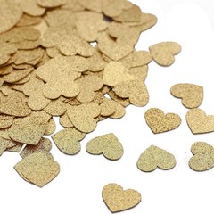 Gold Glitter Heart Confetti 200 PCS Wedding Bachelorette Table Scatter Decor