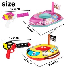 2 Pack Toddler Pool Floats with Squirt Gun, Inflatable Pool Toys for Kids, Pi…