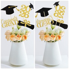 Graduation Decorations 2026, 16 PCS Black Gold Graduation Centerpieces for Ta…