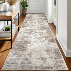 IOHOUZE Abstract Runner Rug 3′ x 12′ (Runner), Gold/Yellow/Brown/Beige/White