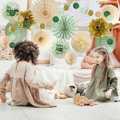 Sage Green Party Decorations Sage Green and Gold Party Decorations Pom Poms F…