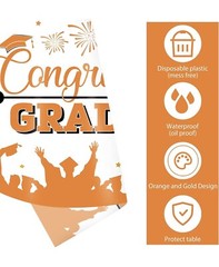 Graduation Tablecloths,3 Pack Large Size Plastic 54″X108″ Congrats Grad Graduate