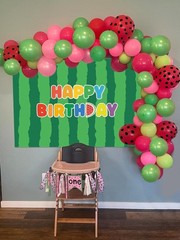 7x5ft Cartoon Watermelon Themed Birthday Party Backdrop Decorations Supplies S-1