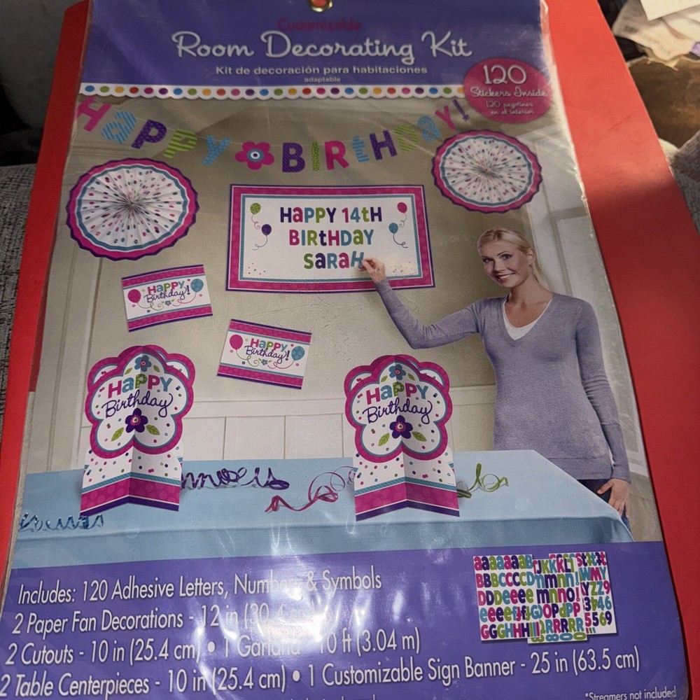 Customizable Room Decorating Kit – 120 Stickers Included – Birthday Brand New!