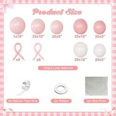 Coquette Birthday Decorations 145 Pcs Pink and White Balloon Garland Arch Kit…