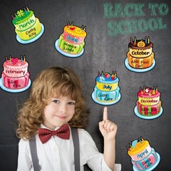 20-Pcs Black Dot Birthday Bulletin Board Set for Stylish Classroom Celebrations