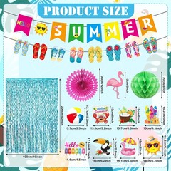 Hello Summer Party Decorations – 17 Pcs Pool Beach Supplies Favors for Home B…