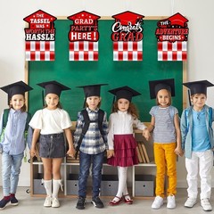 4 Sets Red Black and White Graduation Party Decorations 2024, Congrats Grad Clas