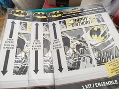 Batman Wall Decorating Kit Birthday 6′ Back Drop 5pc Set Indoor/outdoor QTY. 3