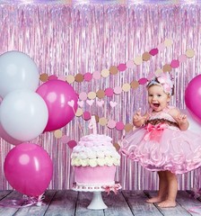 2 Pack 3.2 ft x 8.2 ft Metallic Tinsel Foil Fringe Curtains Party Photo Backd…