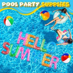 Best Ceenna 20″ Hello Summer Floating Pool Inflatable Letters Decoration with 4