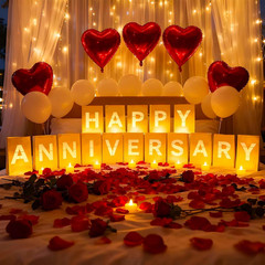 Happy Anniversary Light up Letters, Include Light up Letters, with Tea Lights Ca
