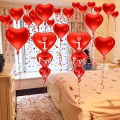 Valentines Day Decorations 20 + 2 I Love You Balloons – Helium Supported – Love