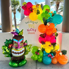 Summer Tropical Balloon Kit Hot Pink Green Blue Orange Yellow Latex Rainbow Ball