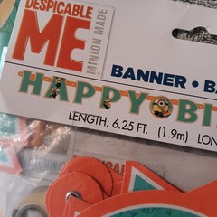 (4) Despicable Me Happy Birthday Banners – Kids Party – 6.25 Ft NEW